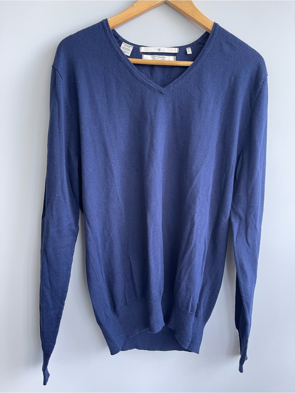 Scotch & Soda Men's V-Neck Sweater - Deep Blue